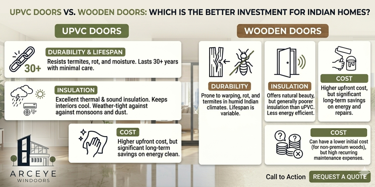 UPVC Doors vs. Wooden Doors Which Is the Better Investment for Indian Homes